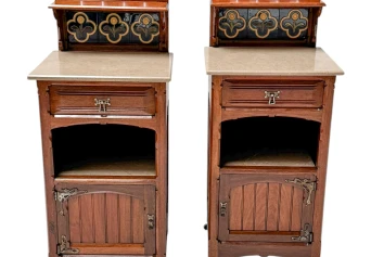 Two Arts & Crafts Nightstands by Gustave Serrurier-Bovy, 1900s
